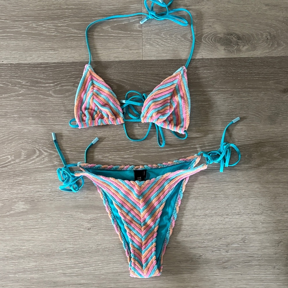 Triangl Swimwear Turquoise and Pastel Bikini